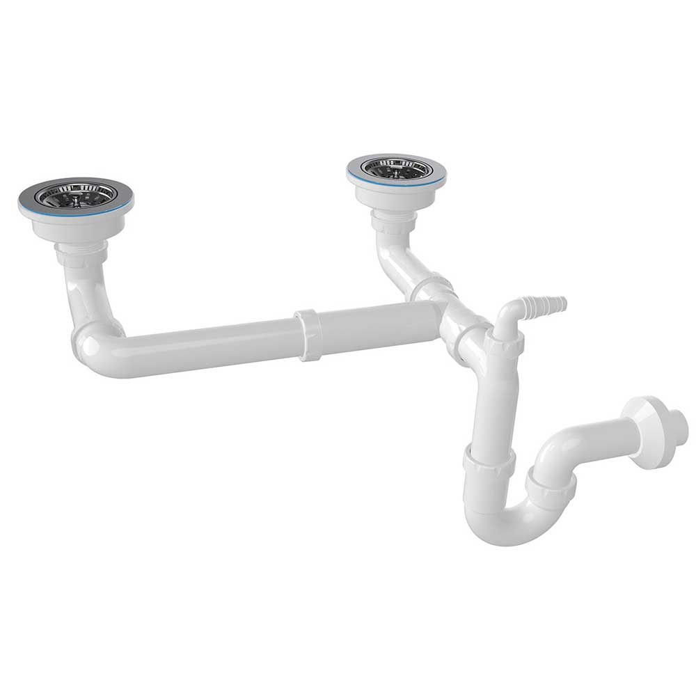 Çift Gözlü Evye Sifonu Çöpmak Kafa Nova