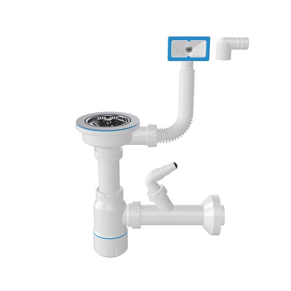 Çöpmak Kafa Midi Taslı Makine Çıkışlı Evye Sifonu Nova