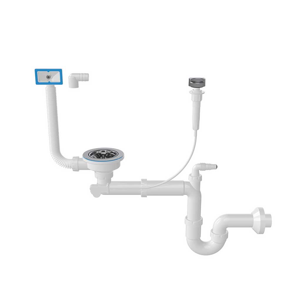 Çöpmak Kafa Kumandalı Makine Çıkışlı Evye Sifonu Nova