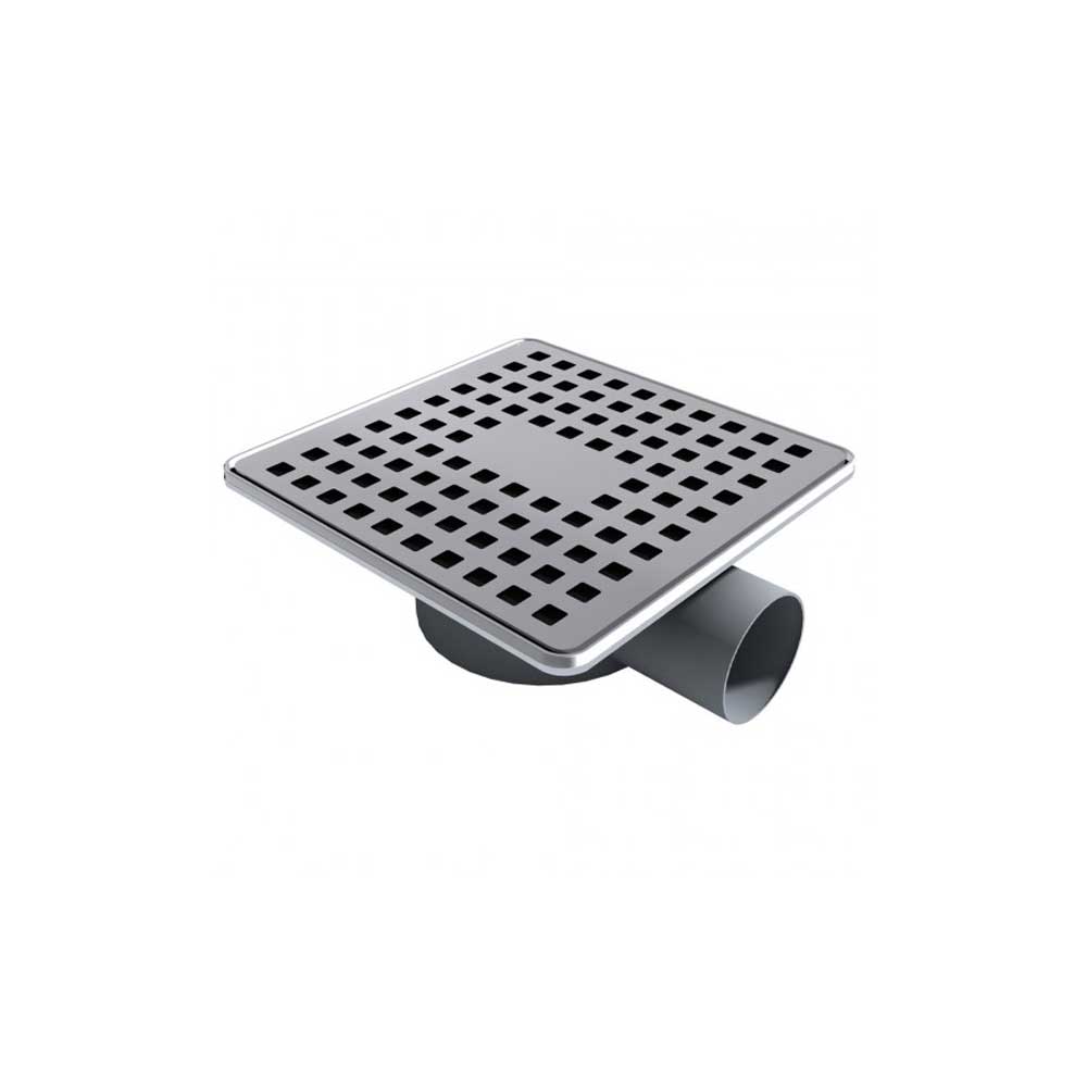 15 x 15 50Ø Krom Yer Sifonu Paslanmaz Çerçeve Yandan