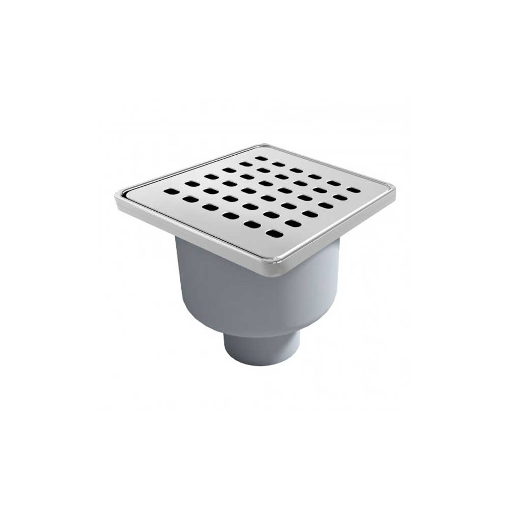 10 x 10 50Ø Krom Yer Sifonu Paslanmaz Çerçeve Alttan